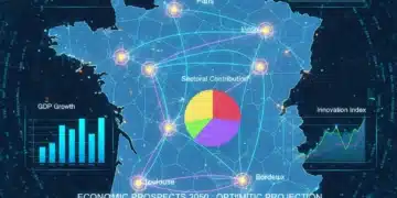 Carte stylisée de la France avec des indicateurs économiques pour 2026