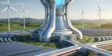Centrale nucléaire futuriste symbolisant l'avenir énergétique français