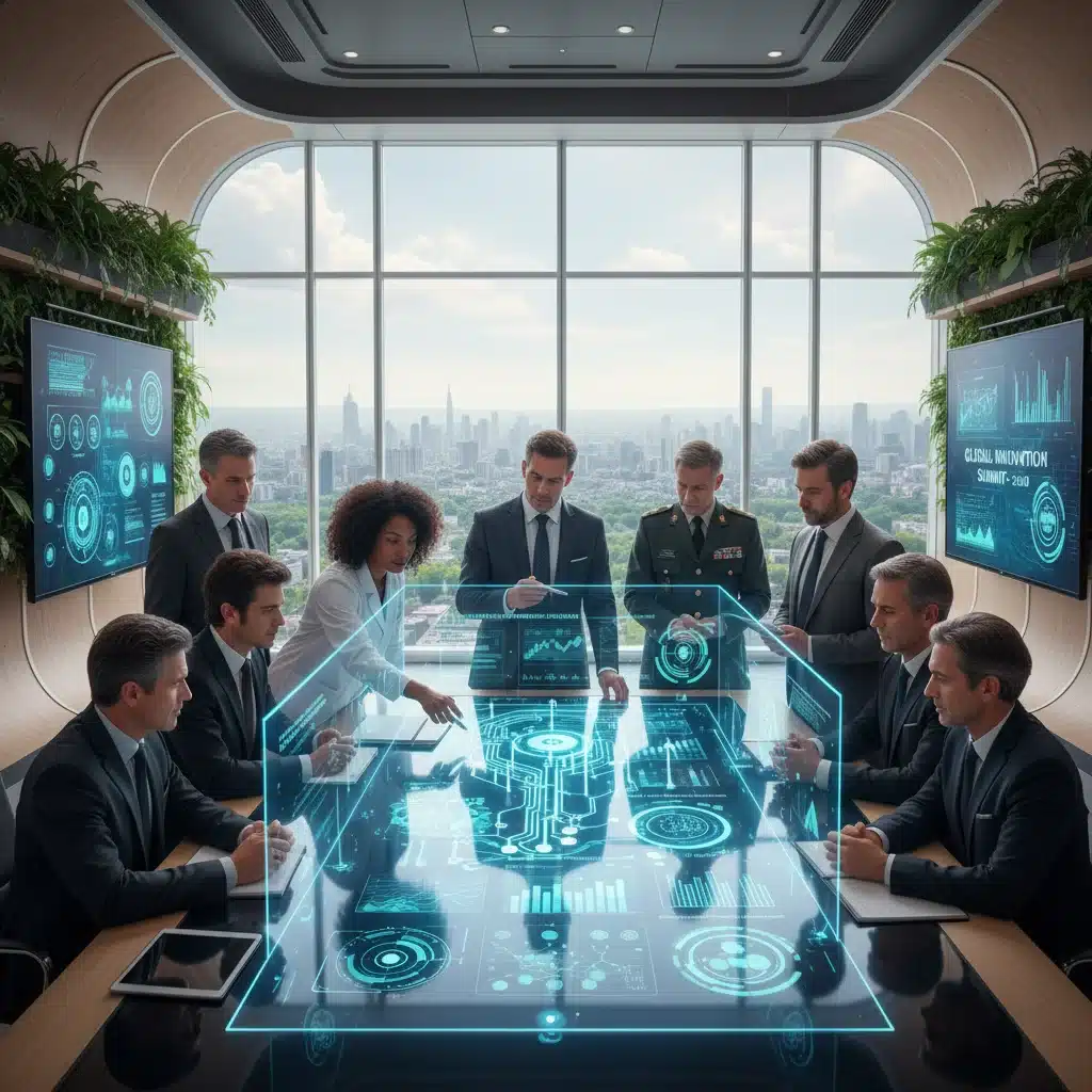 Professionnels collaborant sur des données de développement durable et technologies vertes pour l'économie française.