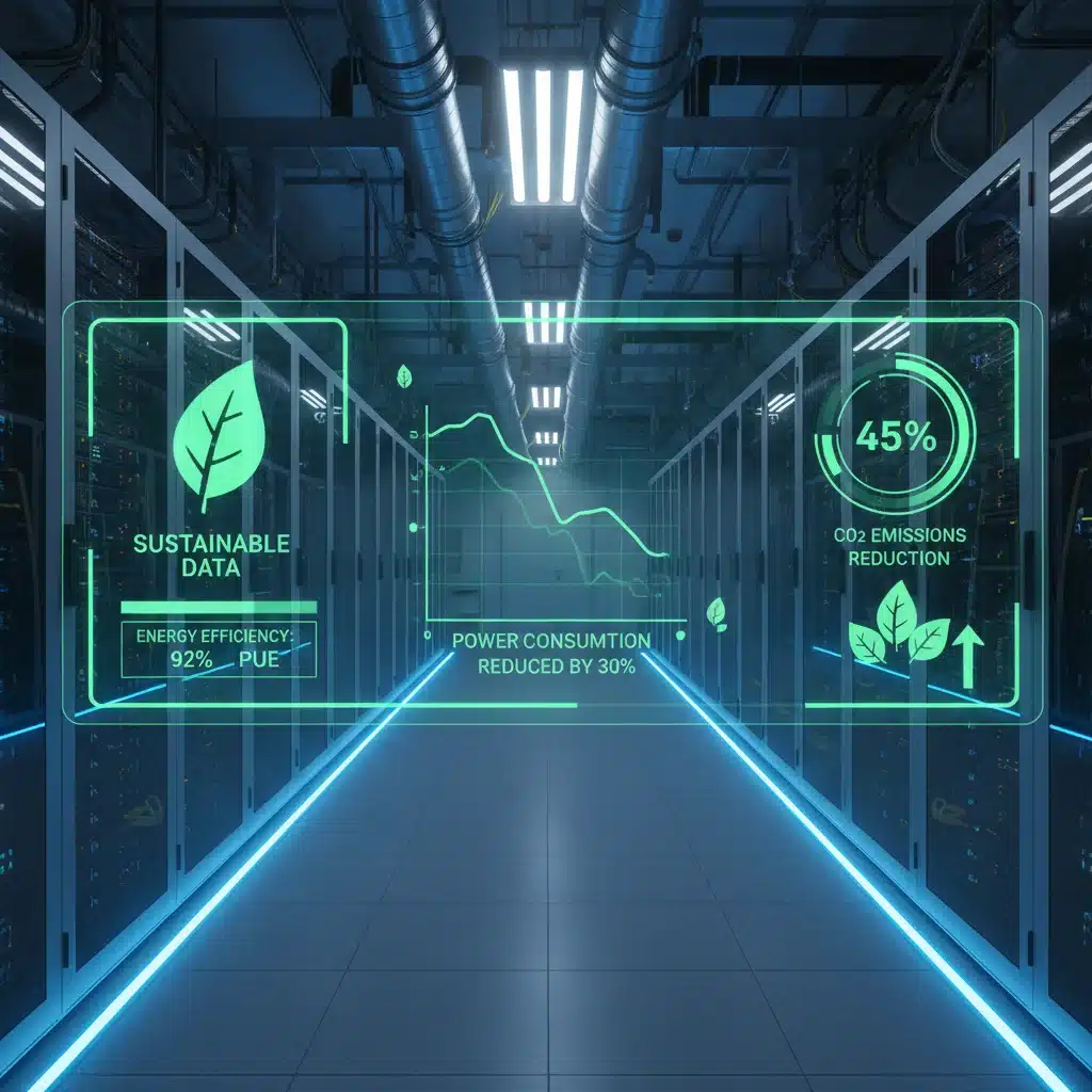 Centre de données optimisé pour l'efficacité énergétique et la durabilité