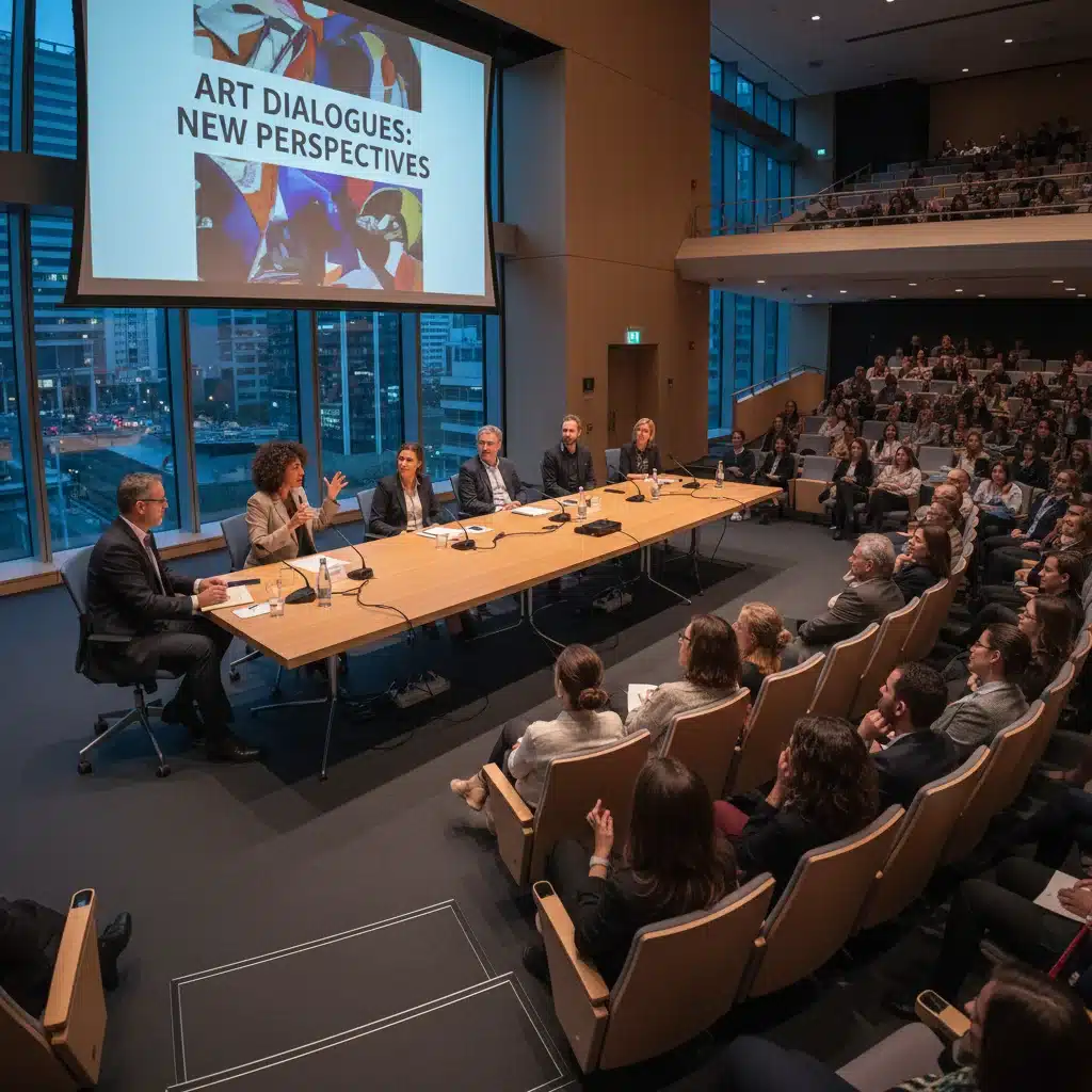 Un débat animé entre critiques d'art et artistes lors d'une conférence sur l'art contemporain.