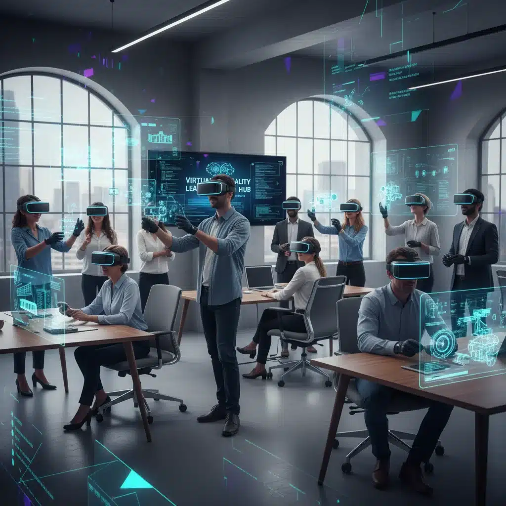 Professionnels et étudiants en formation immersive par réalité virtuelle