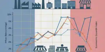 Taux d'Intérêt 2026: Impact sur le Financement des Entreprises Françaises Graphique complexe des taux d'intérêt avec des icônes d'entreprises françaises, symbolisant l'évolution financière.