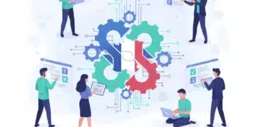Démocratisation IA France : Outils No-Code/Low-Code pour PME Illustration de l'intégration de l'IA dans les PME françaises via des outils no-code et low-code