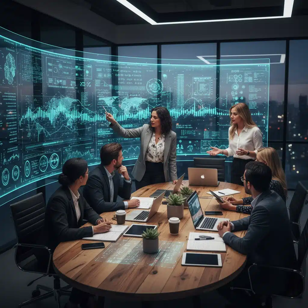 Équipe de professionnels innovant dans le secteur de la tech