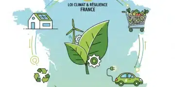 Illustration symbolisant la loi Climat et Résilience et ses impacts en France à partir de 2026.