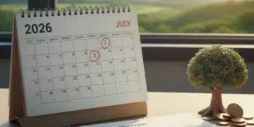 Illustration de la réforme des retraites 2026 avec un calendrier et des documents financiers