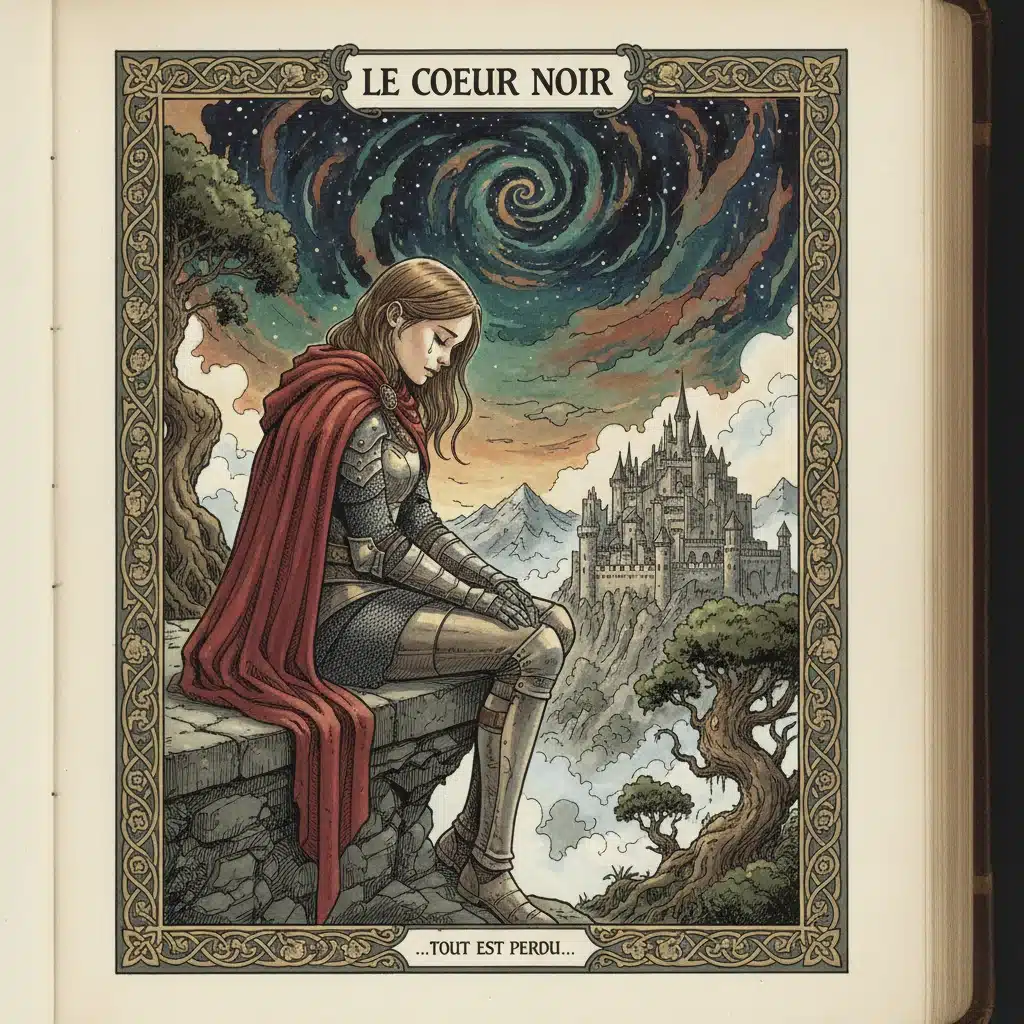Scène détaillée d'une bande dessinée française de 2026, montrant un personnage en pleine réflexion dans un décor riche en détails historiques.