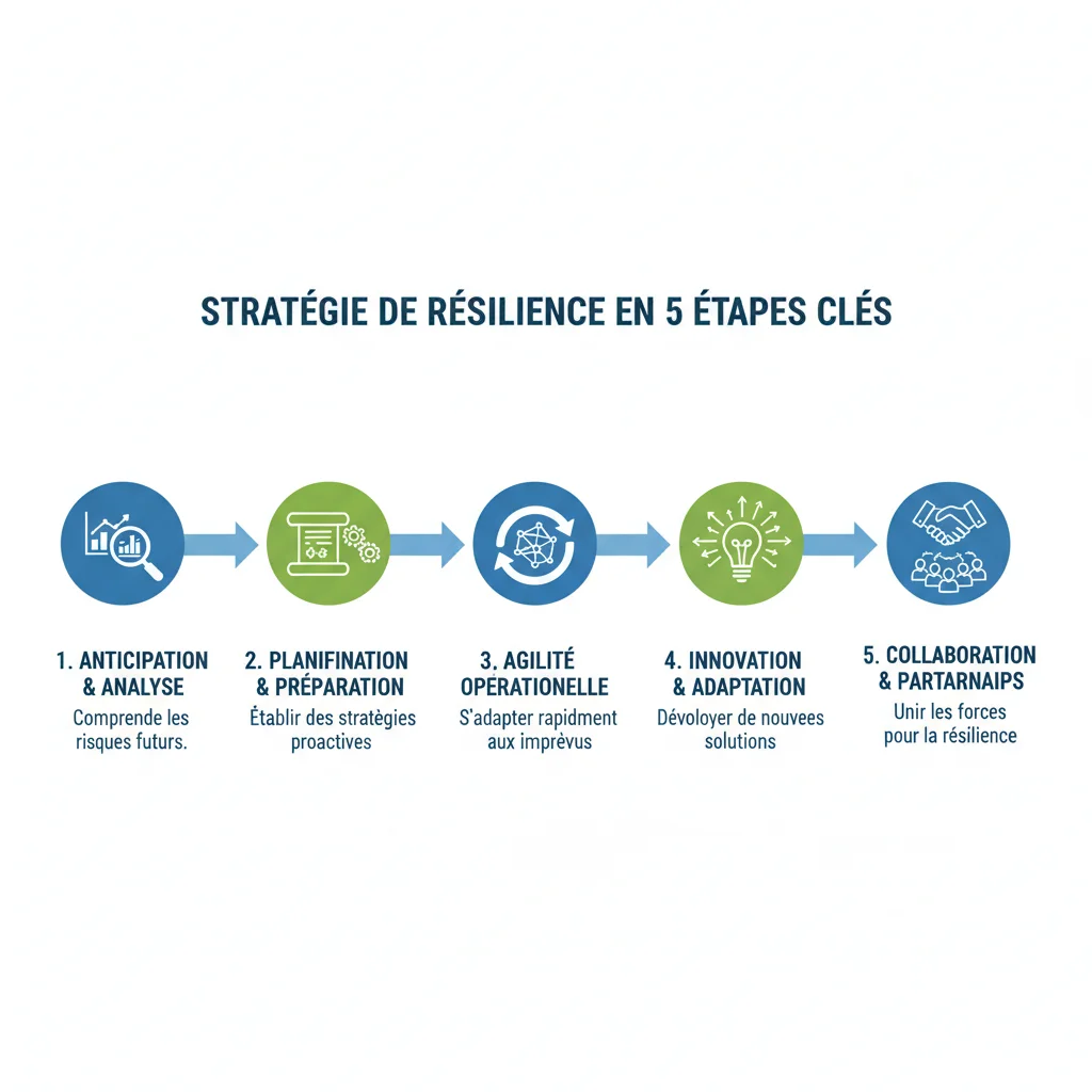 Infographie des 5 étapes clés pour une stratégie de résilience efficace des PME.