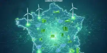 Illustration numérique de technologies vertes en France pour la réduction de l'empreinte carbone