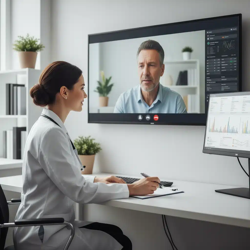 Médecin effectuant une consultation par télémédecine avec un patient, illustrant l'accès aux soins.